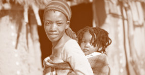 woman and a baby