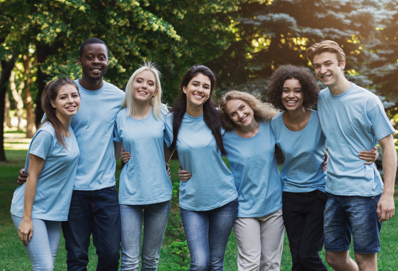 group of young volunteers